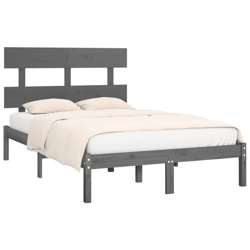 Bed Frame Solid Wood, white, 180 x 200 cm