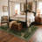 Cheetah Collection Animal Print Machine Washable Green / Beige Indoor Area Rug with Non-Slip Backing-613744167