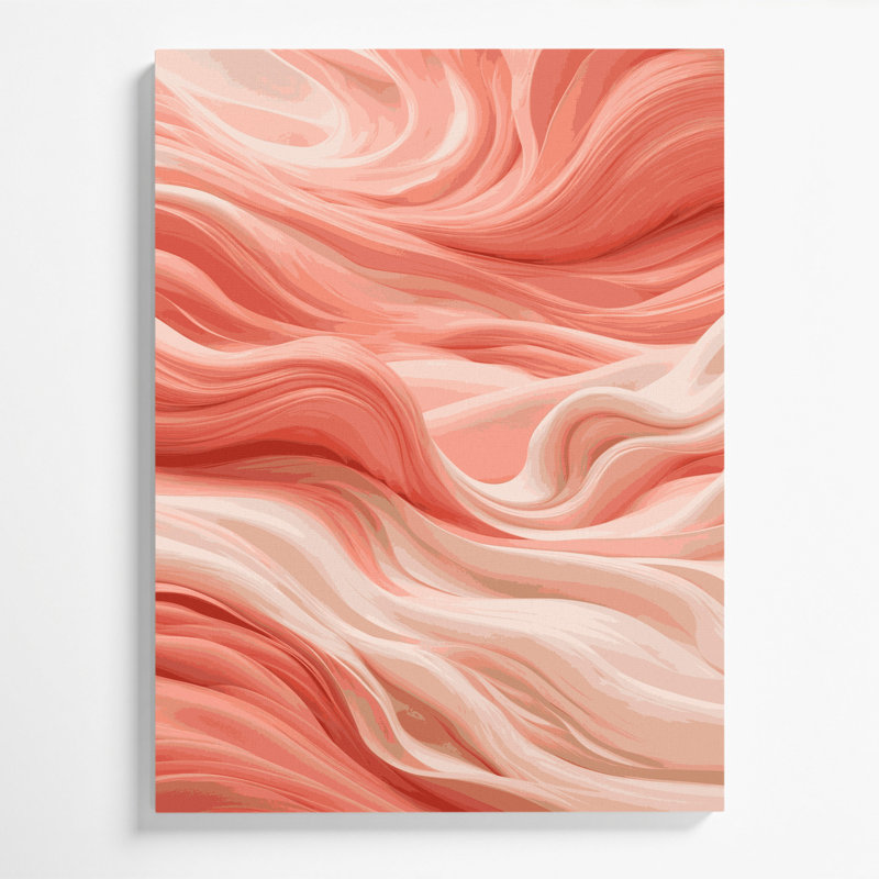 «Abstract Landscape 3», art mural sur toile rose, H 30 po x l 20 po