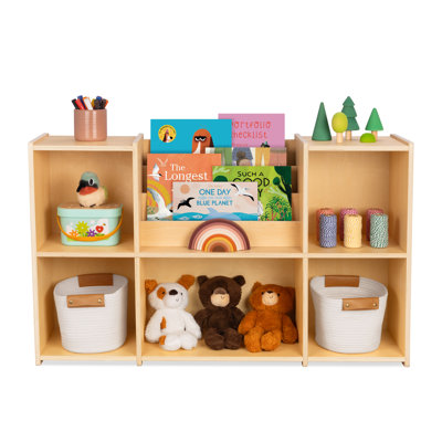 Montessori Toy Storage Cabinet For Toddlers, 2-Tier Kids Bookcase Suitable For Classroom, Kindergarten, Kids Room, Playroom And Daycare Center by Latitude Run