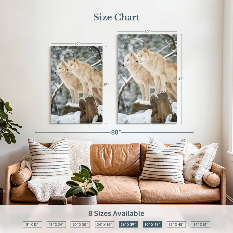 Brampt Two Wolves, 39" H x 26" W