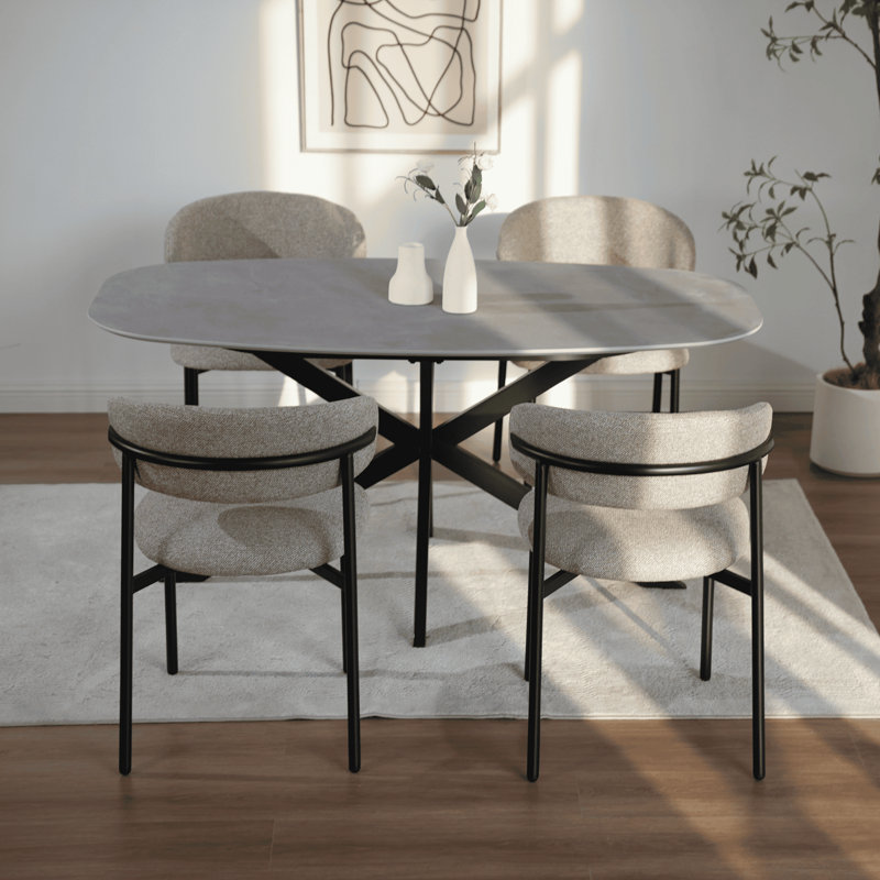 4 - Person Dining Set, 76cm H x 200cm W x 100cm D
