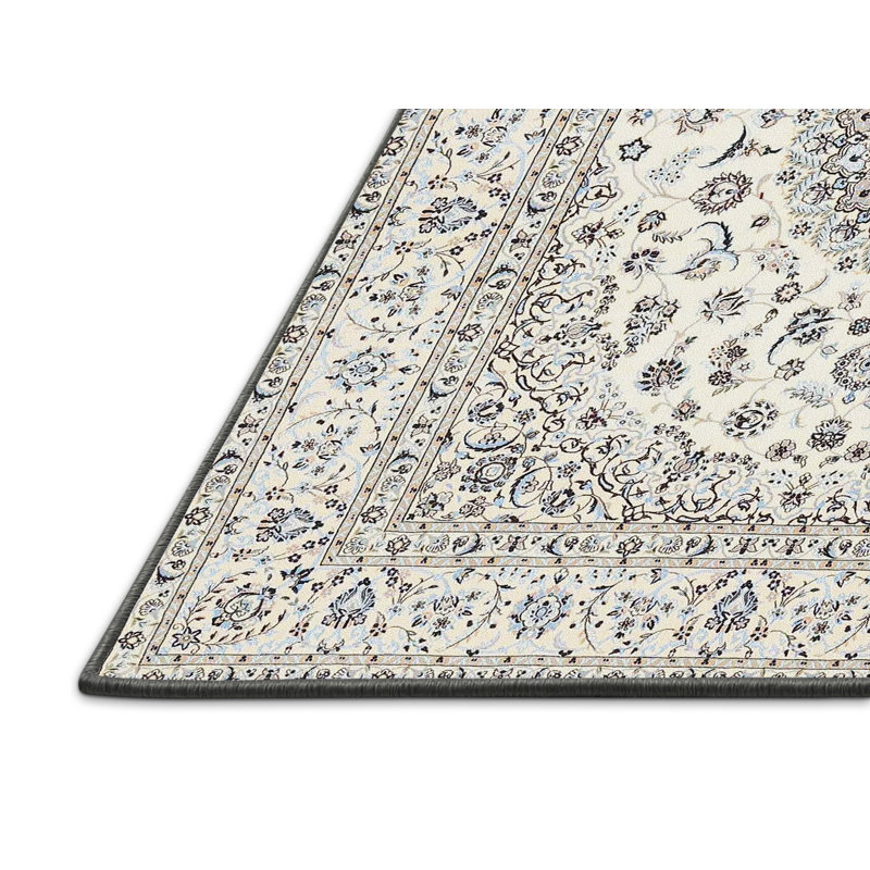 Tapis traditionnel beige / noir Glinski, Rectangle 2 pi x 5 pi