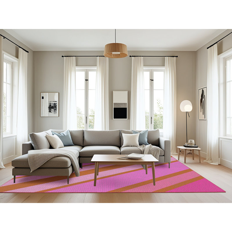 Tapis rose à motif rose/mehroon light, Rectangle 8 pi x 12 pi