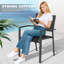 Outdoor Stackable Textilene Dining Chairs Set, Black-1369074170