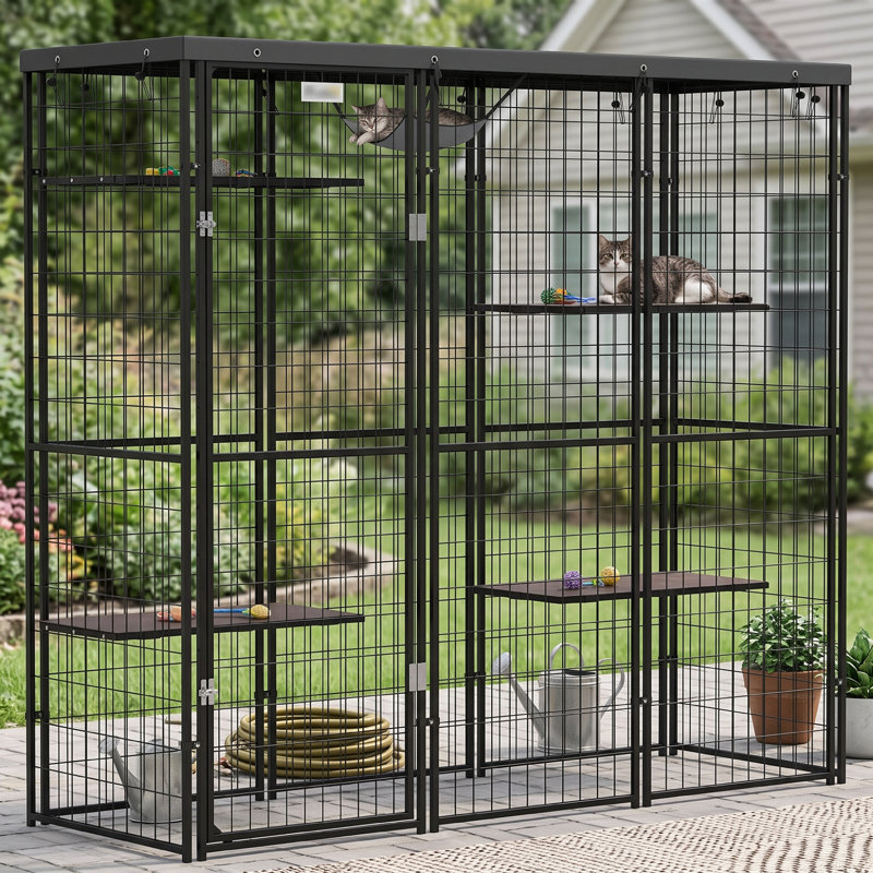 Grande maisonnette d'extérieur pour chat 69 po x 22 po x 62 po Catio