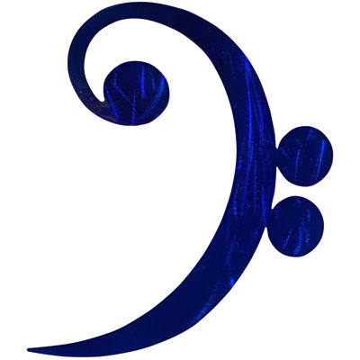 Meyerdirk Art, symbole musical moderne, acier, bleu bonbon