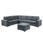 Canapé modulaire en tissu 7 places avec repose-pieds Isla-489144862