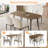 55.1'' Rectangular Dining Table Set, Modern Kitchen Table, Steel Legs (1 Table 4 Chairs)-436812393-436812399