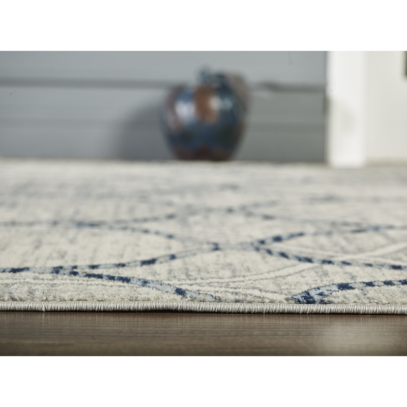 Tapis décoratif Ivoire géométriques Bracy, Rectangle 6 pi x 9 pi