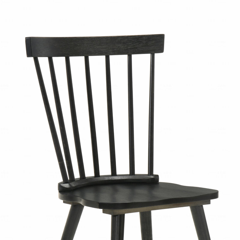 [Ensemble de 2] Chaises de ferme rustiques, chaises d'appoint en bois massif, Noir