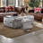 52" Aviator Trunk Coffee Table with Storage Drawer, Industrial Patchwork Aluminum Center Table with Soft-Close Glide