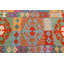 Tapis géométrique bleu / rouille / mauve en laine noué à la main à motif géométrique 8 pi 4 po x 9 pi 9 po Cedorah