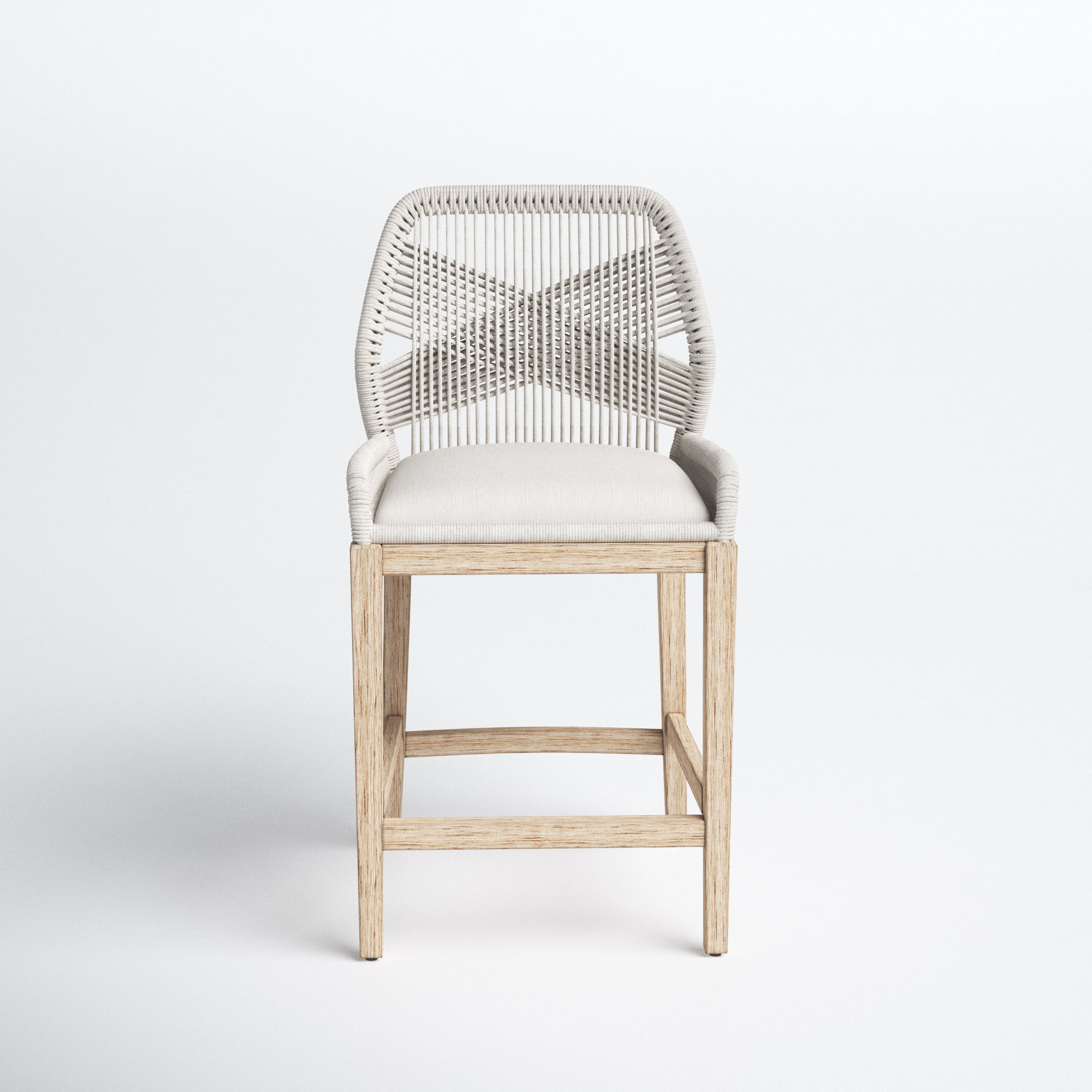 Mitali Bar & Counter Stool, Bar Stool (30" Seat Height), Taupe & White, Natural Gray