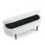 Banc de rangement repose-pieds ovale, pieds en bois d'hévéa (46 po x 17,7 po x 10,8 po)-1565984568