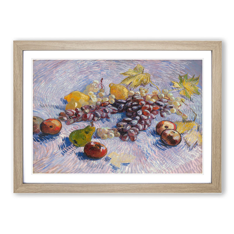 Fruit by Vincent Van Gogh - Picture Frame Painting, 48cm H x 65cm W x 2cm D, Oak Framed