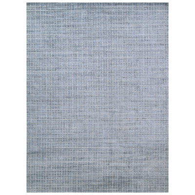 Hand Knotted Geometric Area Rug in Blue/White
