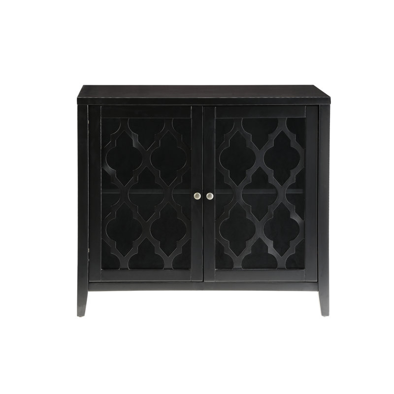 Console noire élégante avec amplement d'espace de rangement pour les accessoires de maison modernes dans un vestibule bien rangé