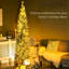 Grand sapin de Noël artificiel pré-éclairé avec 210 lumières à DEL blanc chaud et 499 pointes, pour la décoration de Noël, vert