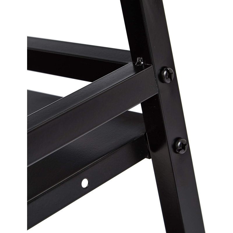 3-Tier Metal Rolling Cart, Black