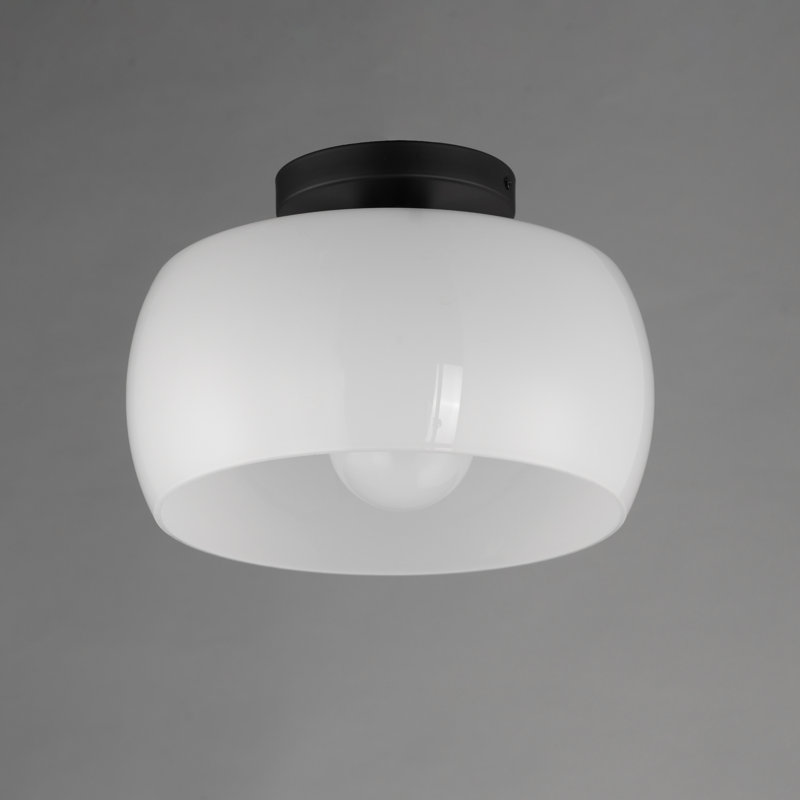 Glazed-Flush Mount, White/Black