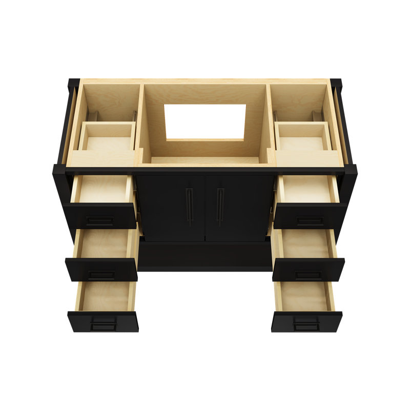 Kiawah Single Extra Wide Bath Vanity, Noir, Matte Black, 48"