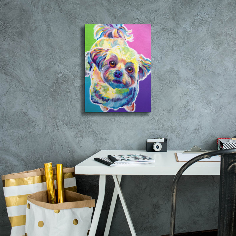 "Maltipoo - Ziggy" par Dawg Painter, H 16 po x l 12 po x P 0,75 po