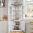 Tall Corner Cabinet, Farmhouse Corner Storage Cabinet with Glass Door & Adjustable Shelves, Space Saving Storage-947746974