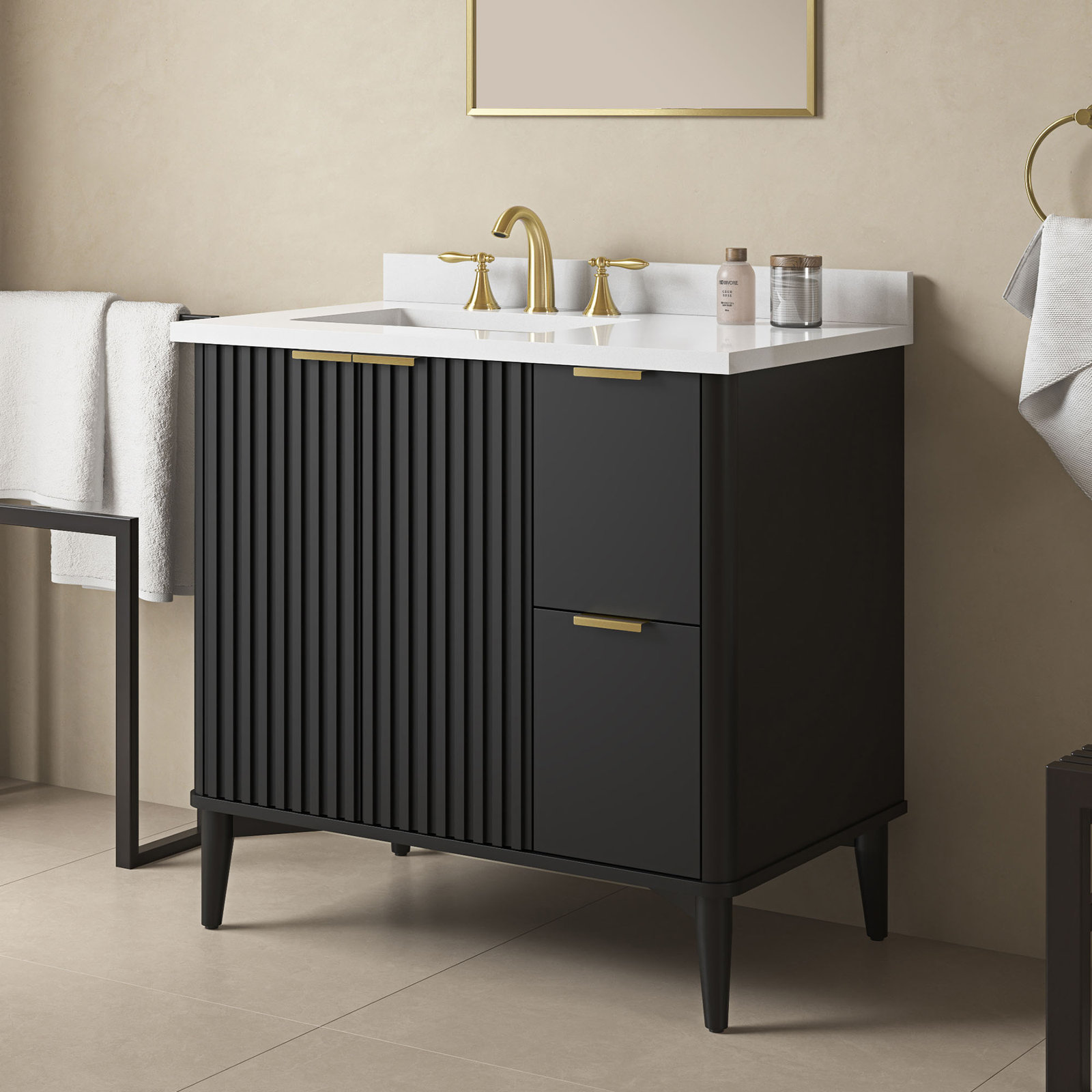 Gabi 36" Single Bathroom Vanity, Onyx Black