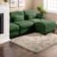 Canapé modulaire en chenille vert modulaire à compression pour maison moderne