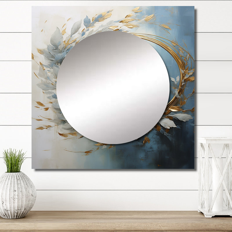 Esteen - Art mural miroir carré pour la salle de bain, 23 po x 23 po