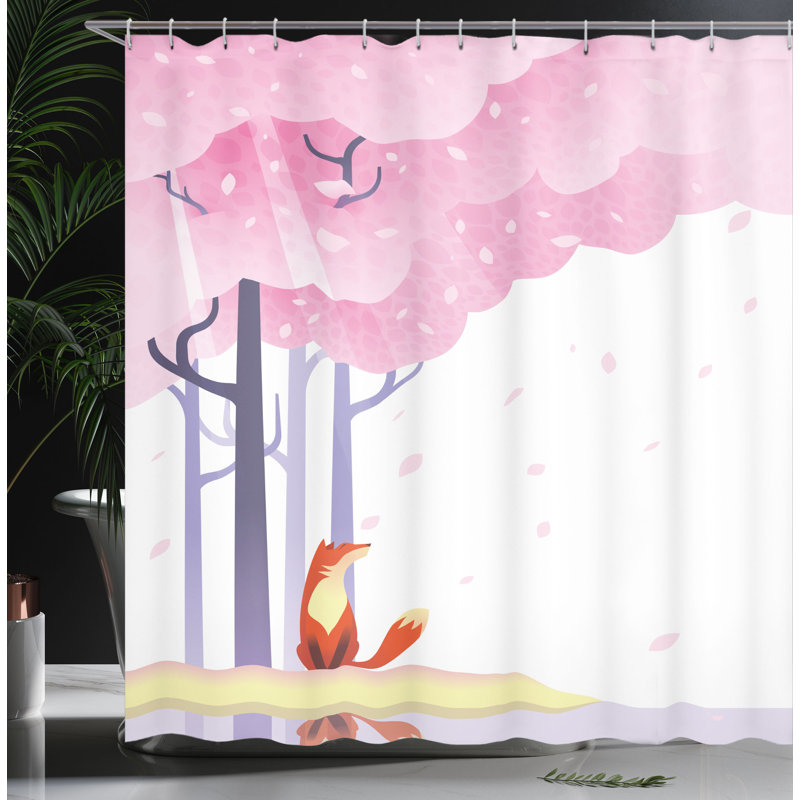 Ensemble de rideau de douche avec crochets et crochets fox, H 70 po x l 69 po
