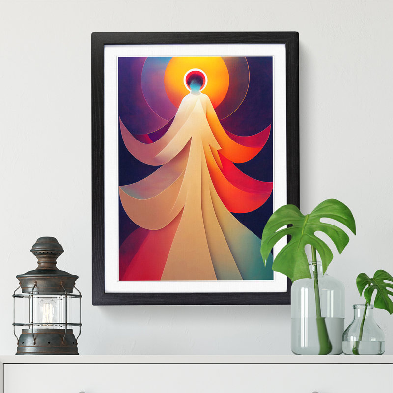 FRM-V0523-70X Angel - Single Picture Frame Print, Black Framed, 34cm H x 25cm W x 2cm D