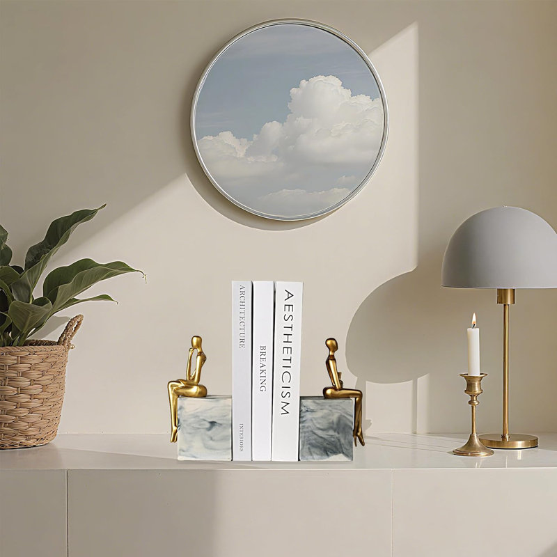 Serre-livres pour tablettes pour livres, serre-livres décoratifs abstraits pour la bibliothèque de bureau à domicile, cadeau pour les amateurs de livres, 1 paire