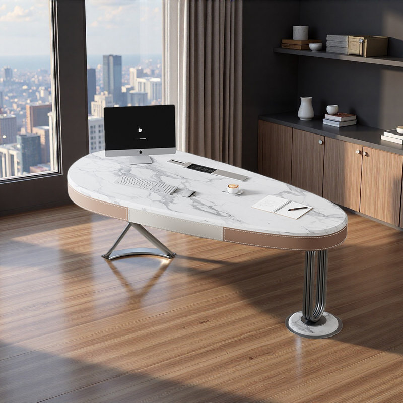 Bureau en porcelaine Italian Minimalist, H 29,5 po x l 55,1 po x P 27,6 po