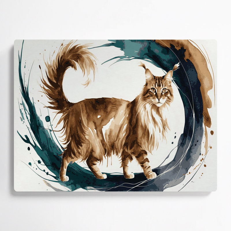Chats Somali, art mural en métal blanc, H 132 po x l 168 po x P 0,05 po