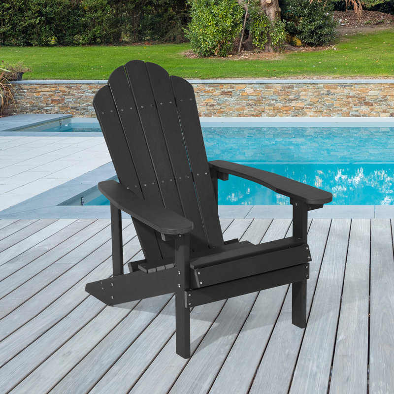 Chaise Adirondack en plastique Inniss, Noir