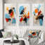 «Blue Passager of Fragile Wisdom Abstract», ensemble de 3 reproductions-216372763-216372762
