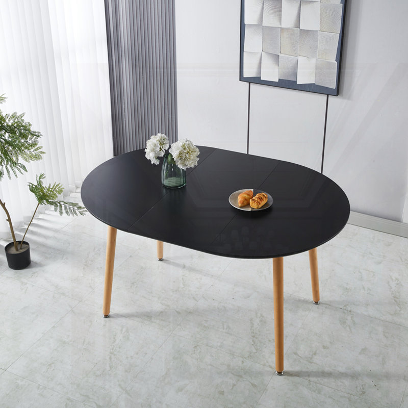 Table de salle à manger extensible, Noir