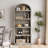 Bookcase Arched Bookshelf 71.65In Tall Bookcase Farmhouse Display Storage Rack-752637356