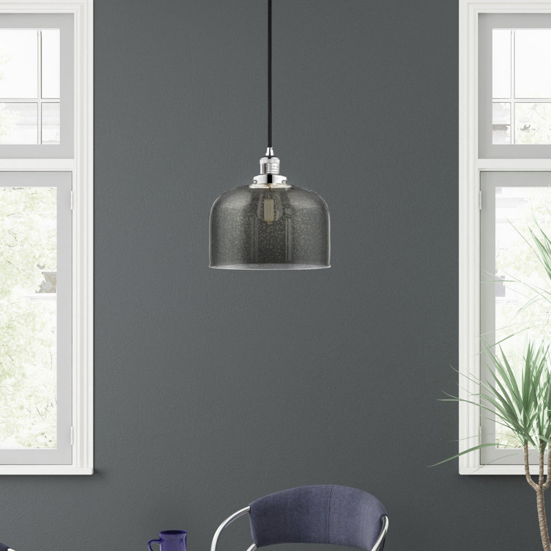 Barahona 1 - Light Single Pendant, Antique Copper, 6 Watt Vinage LED Bulb, Plated Smoke