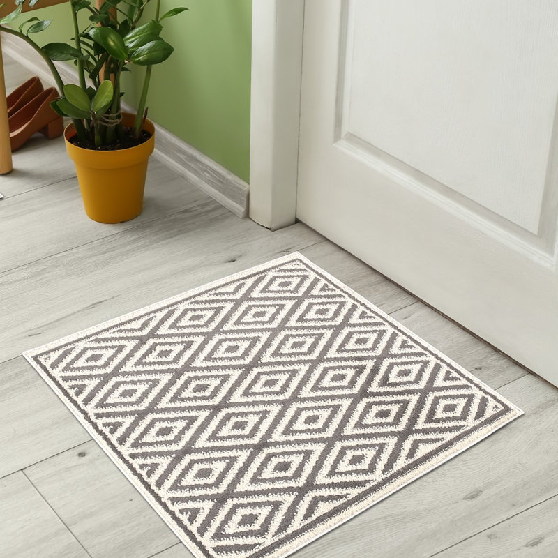 Tapis d'intérieur antidérapant Babatunde lavable à la machine, 30 po x 30 po