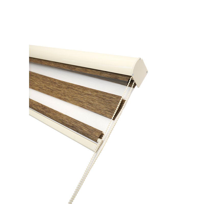 Store à motif de zèbre de taille personnalisée pour fenêtres d'intérieur Pinecrest Home Goodys, l 27 po x L 78 po, Blanc