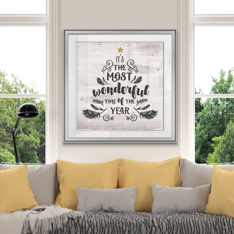 « most merveilleuse time », art textuel, H 16 po x l 16 po x P 1,5 po, Encadrement argenté