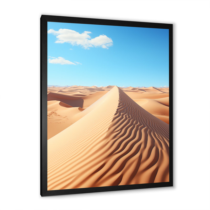 Dunes du désert, horizon panoramique II, Cadre simple noir, H 20 po x l 12 po x P 1 po