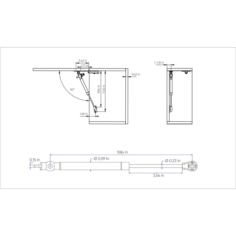 Gas Spring Inset Hinge