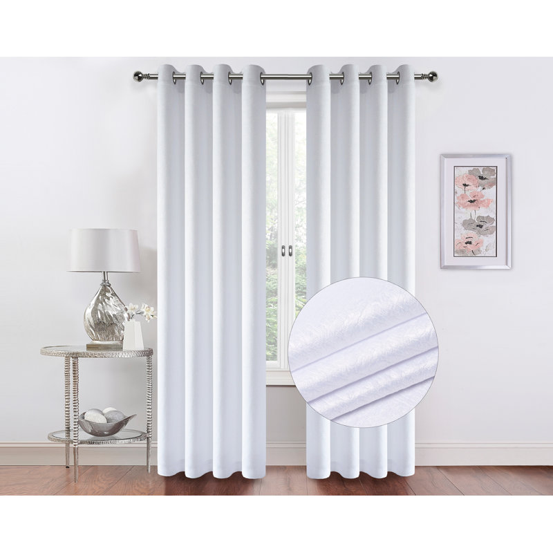 Paire de rideaux semi-transparents avec œillets Hotel, Blanc