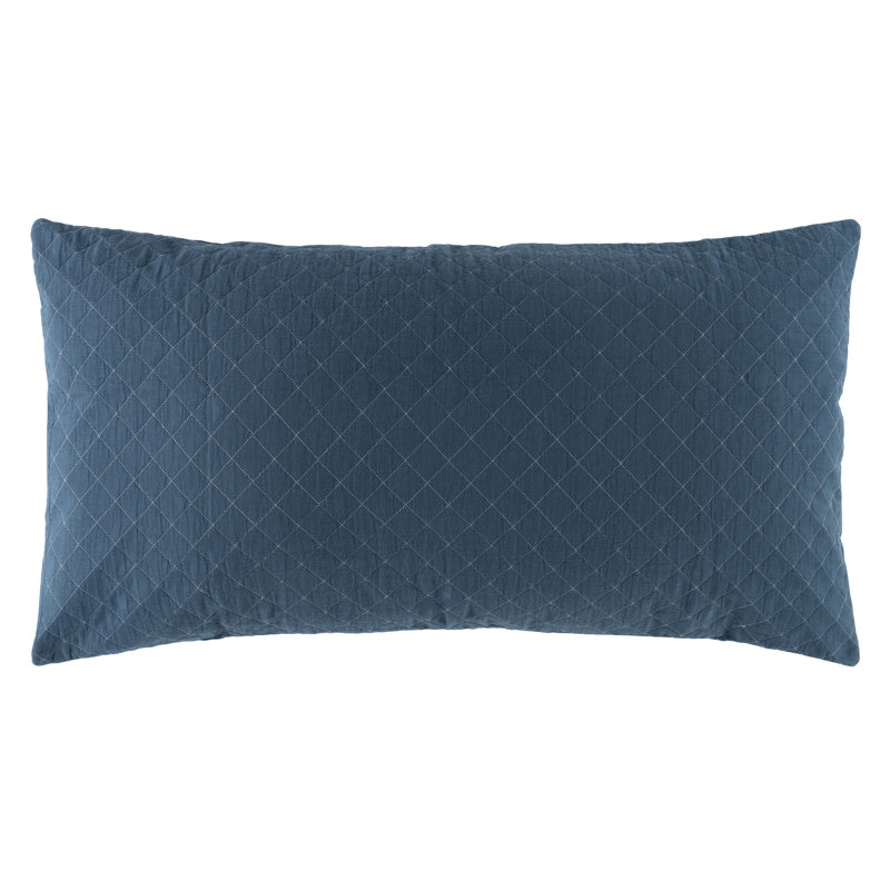 100% Cotton Hand Woven Sham, King Sham, Blue