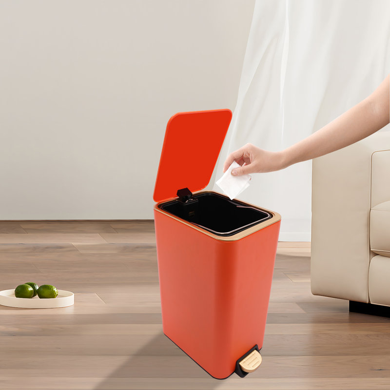 Poubelle à pédale - 3,17 gallons, Orange