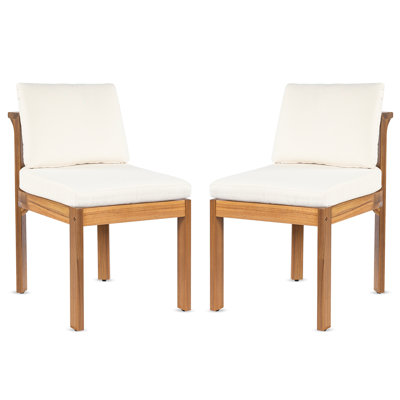 Acacia Wood Outdoor Dining Chair (Set of 2)